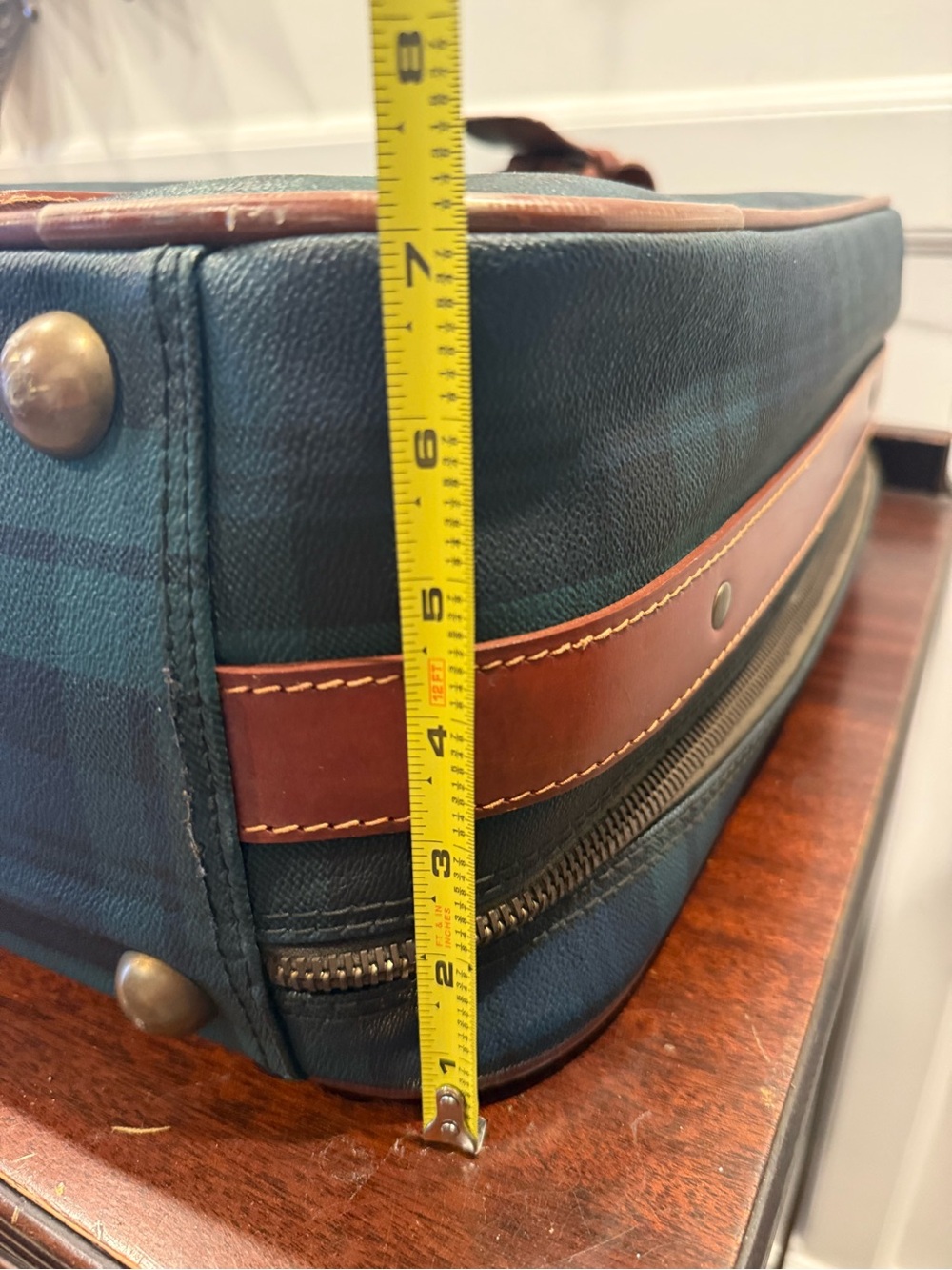 Vintage Polo Ralph Lauren Black Watch Plaid 25in Suitcase Made in Italy - Picture 15 of 16